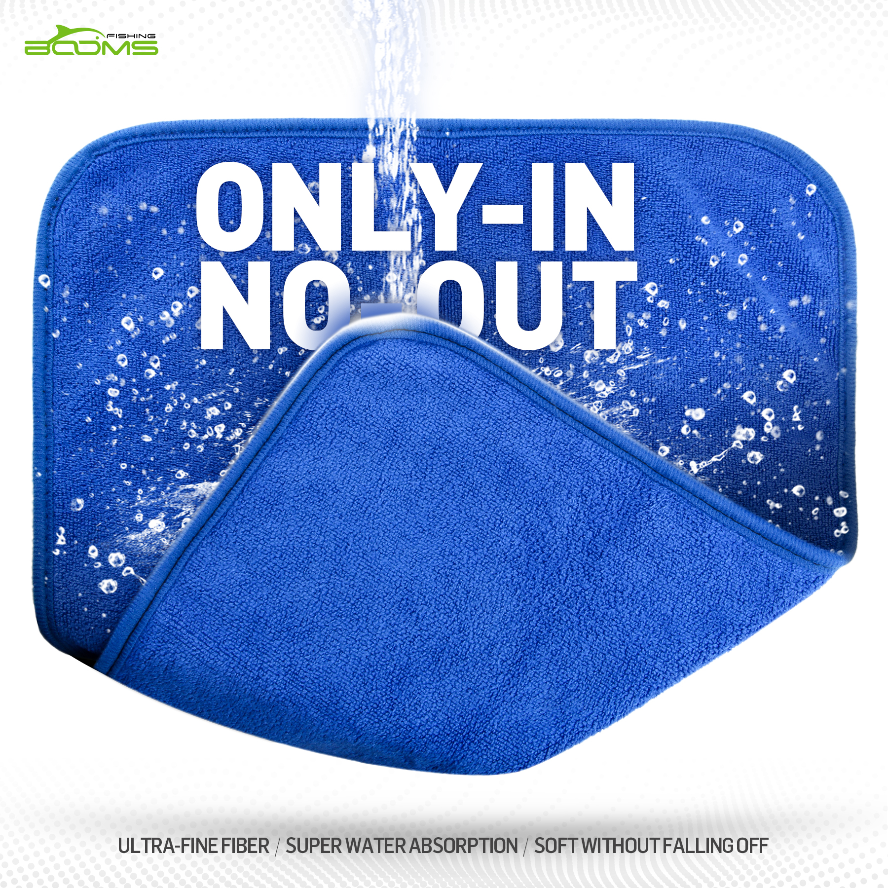 Soft Bait Towel Hand Towels Carabiner Clip Plain Dyed Blue Hook Fishing Towel HD
